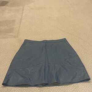 Light blue faux leather Zara mini skirt